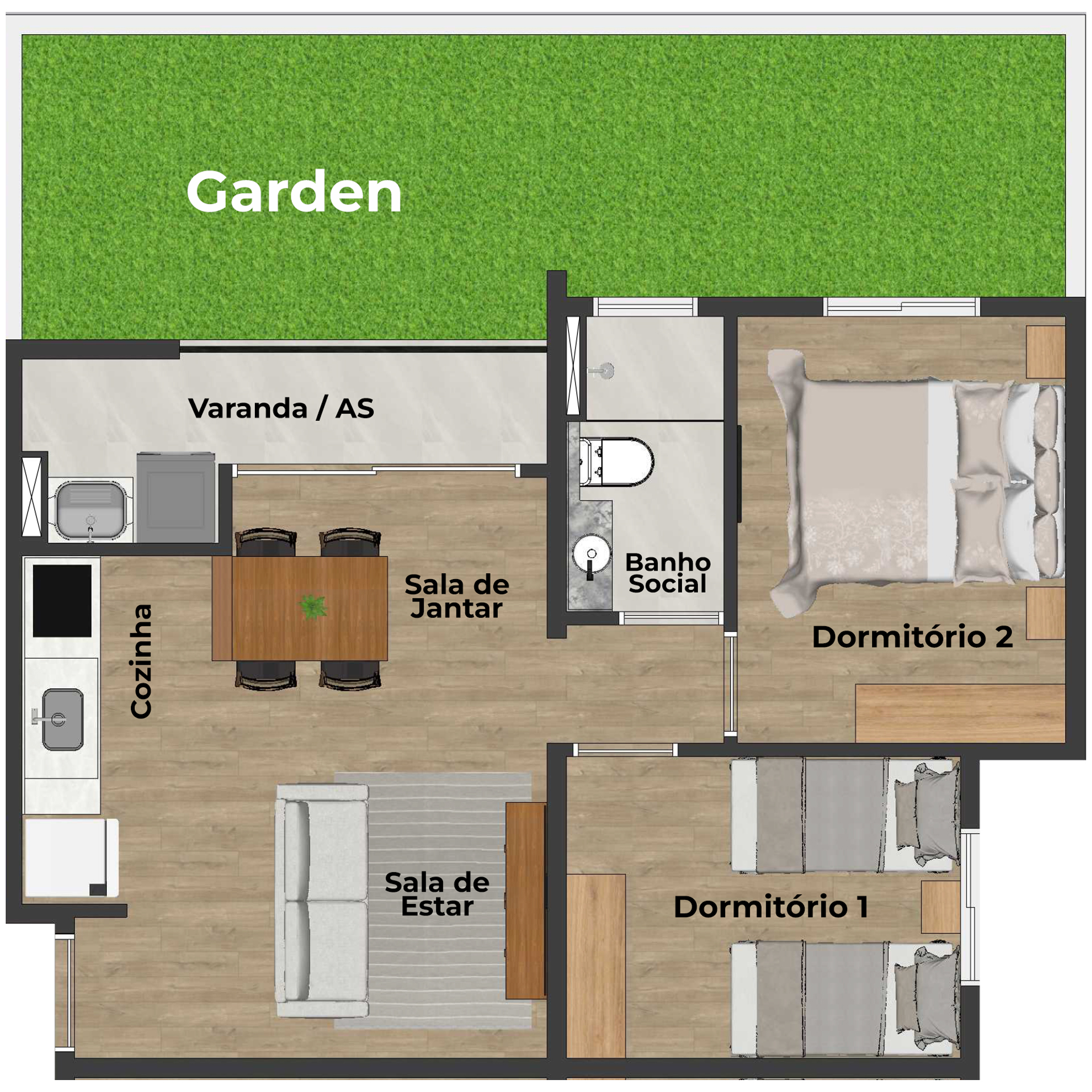 Apartamento Torre Tipo 1 - Canto Garden